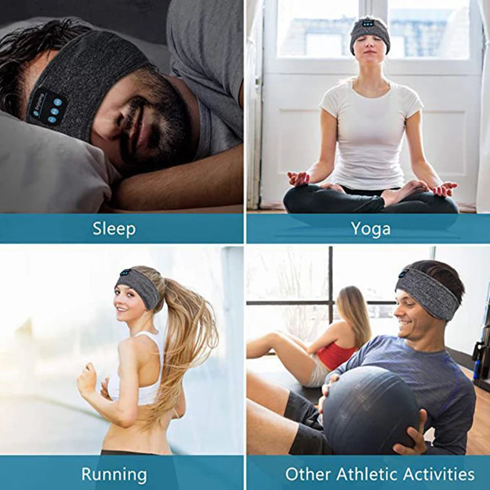 Premium Bluetooth Sports Headband Earphones with Integrated Music Playback and Sleep Mask Features