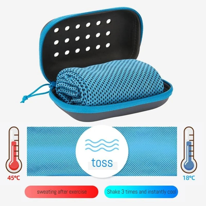 Premium Quick-Dry Cooling Towel - Soft, Breathable, and Highly Absorbent with Convenient Storage Box for Optimal Performance in Sports, Running, Yoga, and Gym Activities