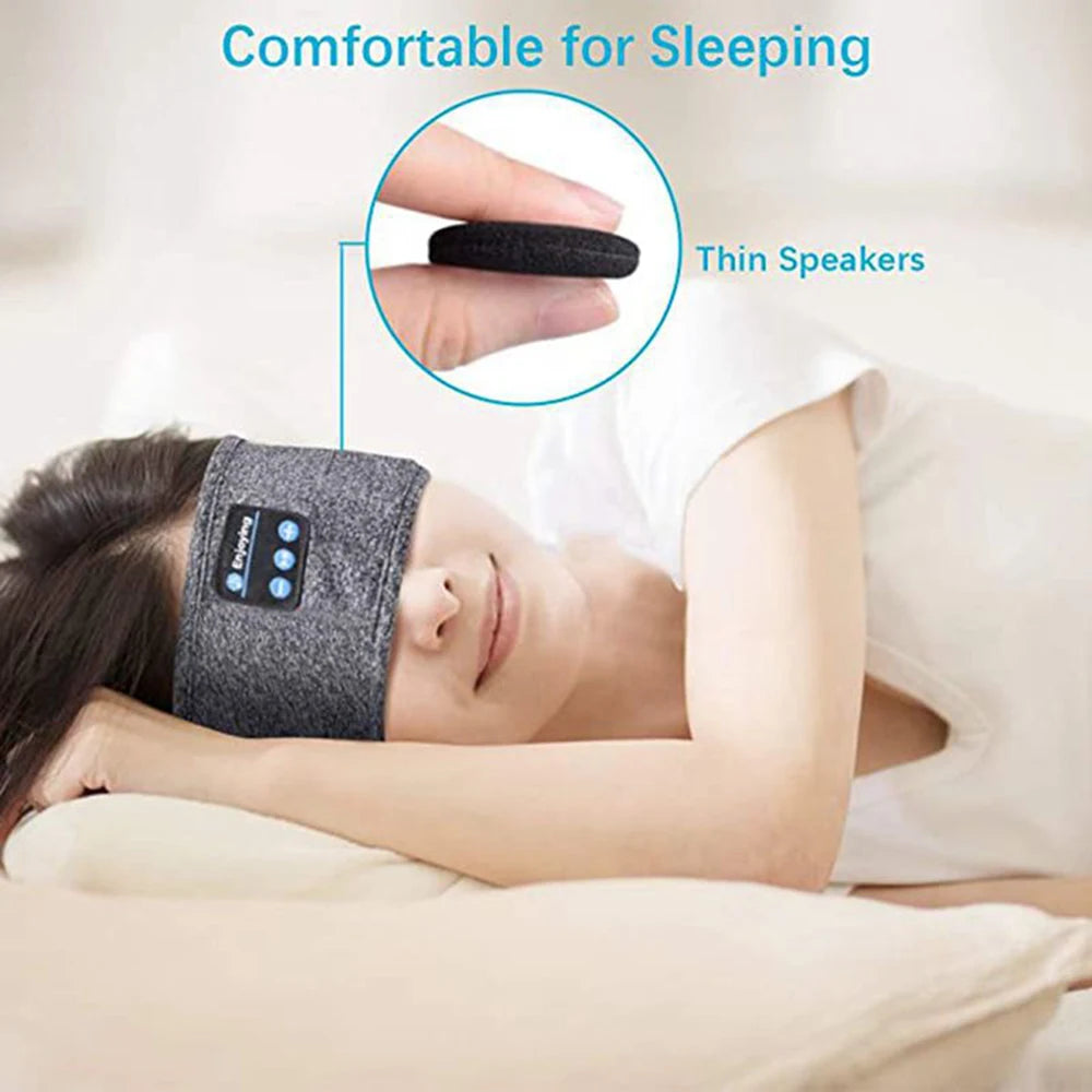 Premium Bluetooth Sports Headband Earphones with Integrated Music Playback and Sleep Mask Features