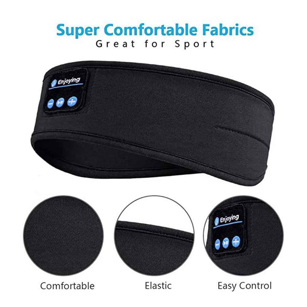 Premium Bluetooth Sports Headband Earphones with Integrated Music Playback and Sleep Mask Features