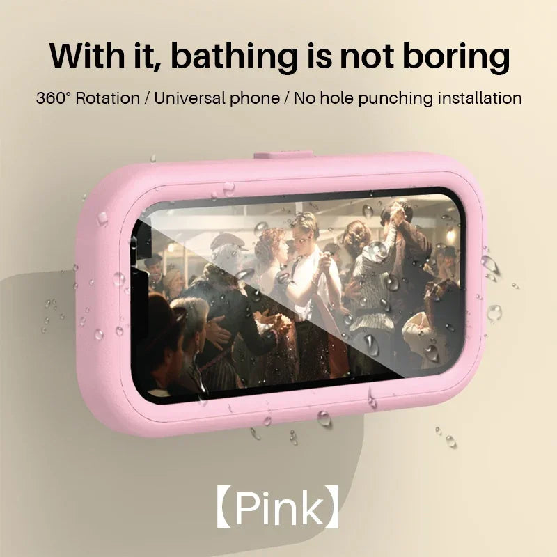 Adjustable Waterproof Wall-Mounted Phone Holder for Shower and Bathroom – Universal Fit for All Smartphones