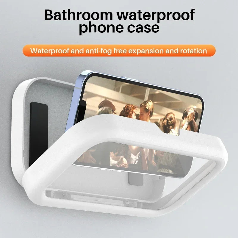 Adjustable Waterproof Wall-Mounted Phone Holder for Shower and Bathroom – Universal Fit for All Smartphones
