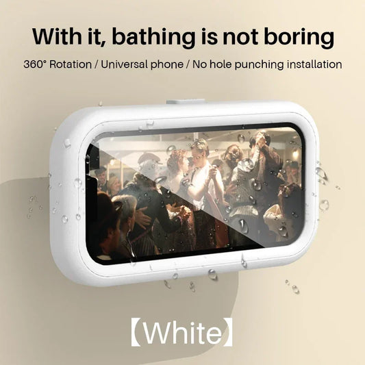 Adjustable Waterproof Wall-Mounted Phone Holder for Shower and Bathroom – Universal Fit for All Smartphones