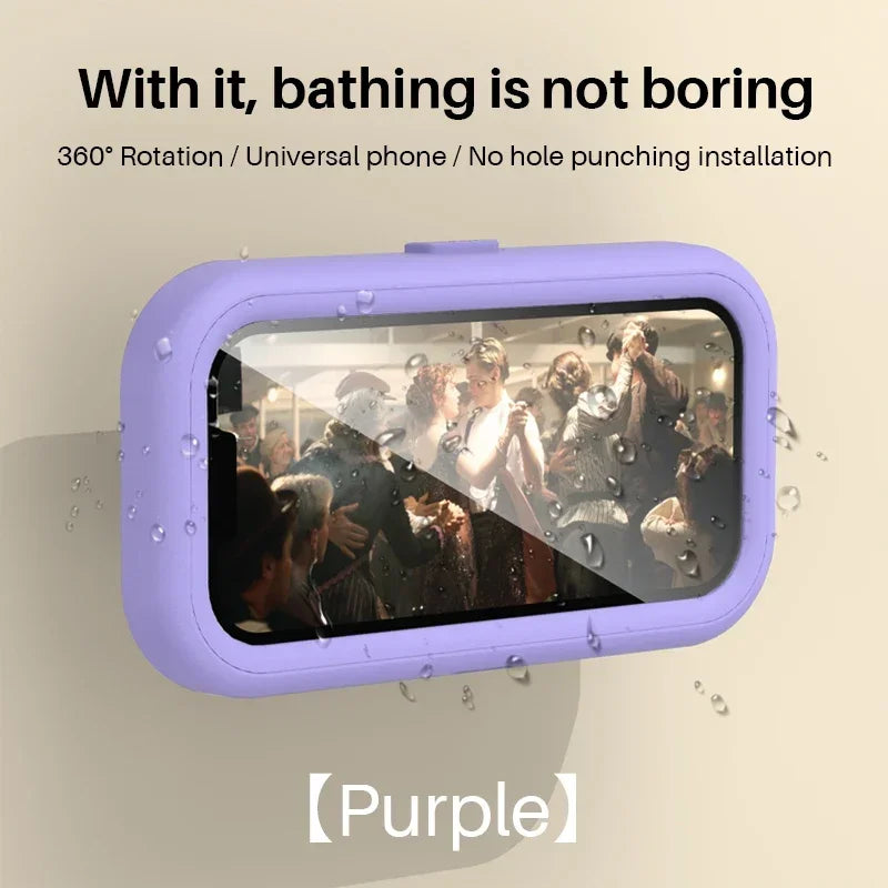 Adjustable Waterproof Wall-Mounted Phone Holder for Shower and Bathroom – Universal Fit for All Smartphones