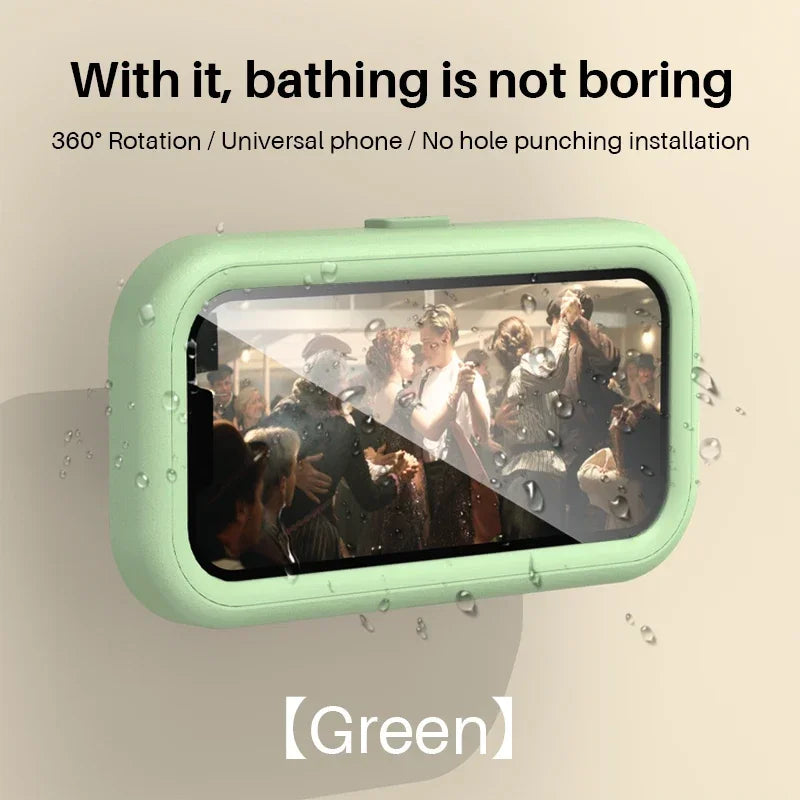 Adjustable Waterproof Wall-Mounted Phone Holder for Shower and Bathroom – Universal Fit for All Smartphones